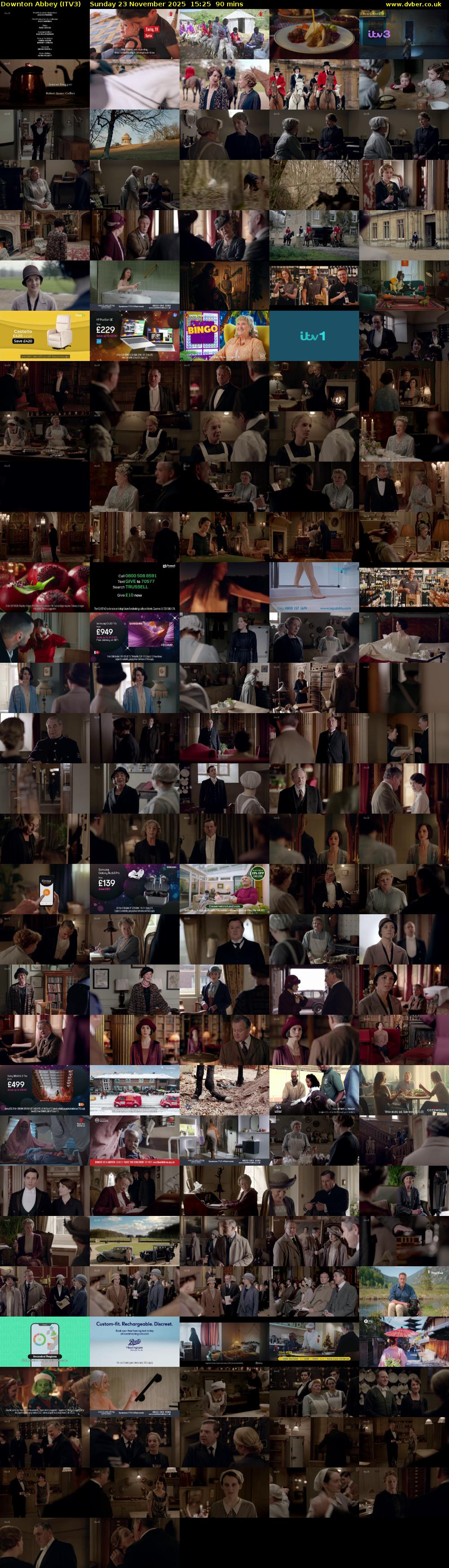Downton Abbey (ITV3) Sunday 23 November 2025 15:25 - 16:55