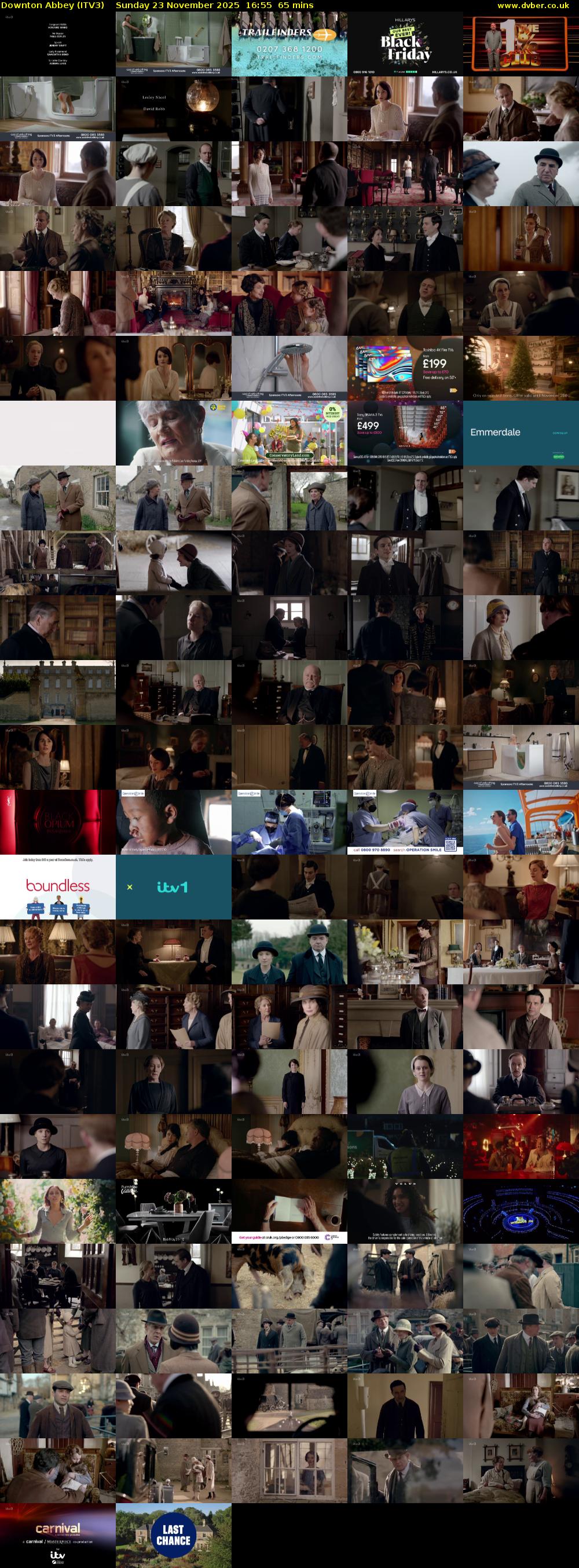 Downton Abbey (ITV3) Sunday 23 November 2025 16:55 - 18:00
