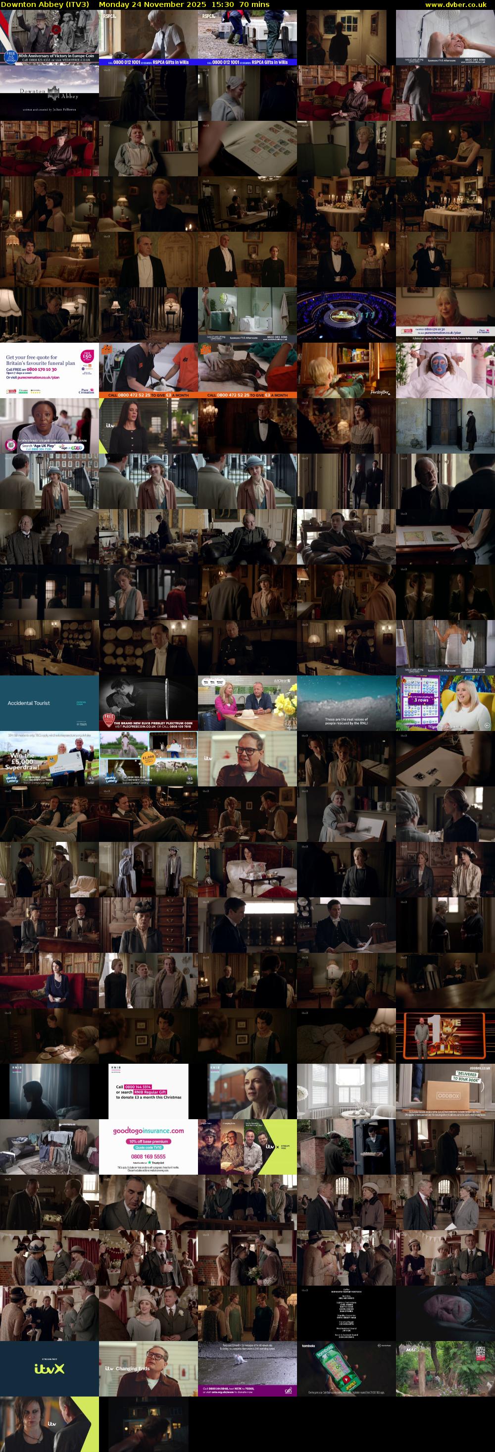 Downton Abbey (ITV3) Monday 24 November 2025 15:30 - 16:40