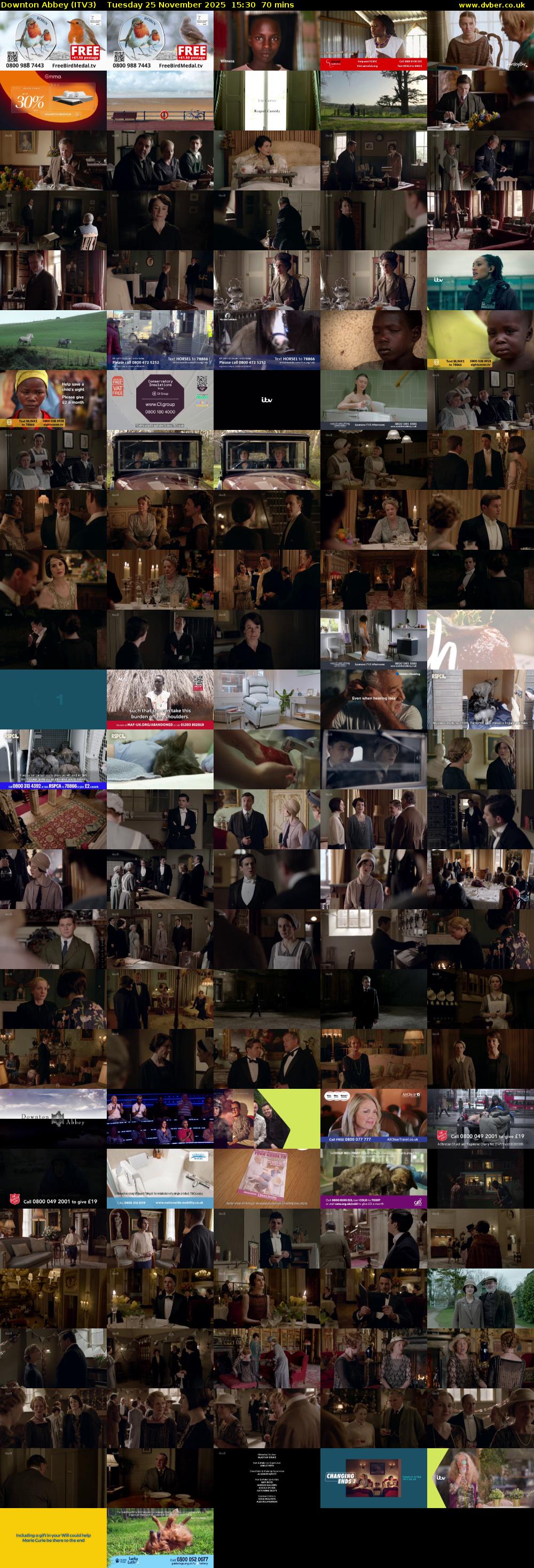 Downton Abbey (ITV3) Tuesday 25 November 2025 15:30 - 16:40