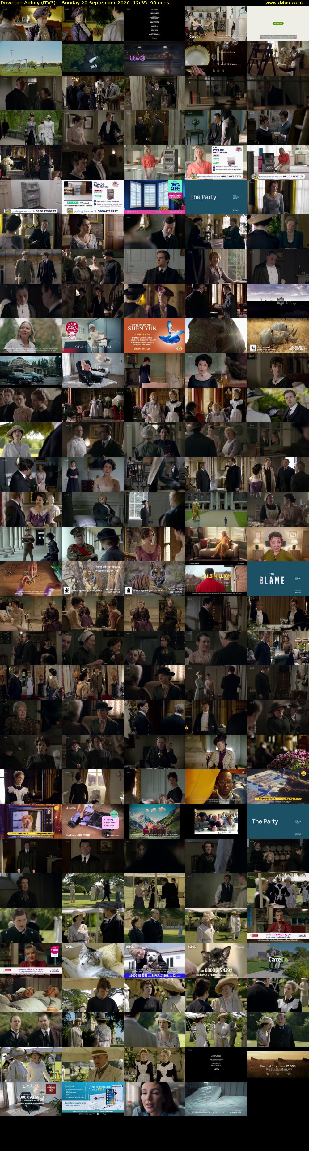 Downton Abbey (ITV3) Sunday 20 September 2026 12:35 - 14:05