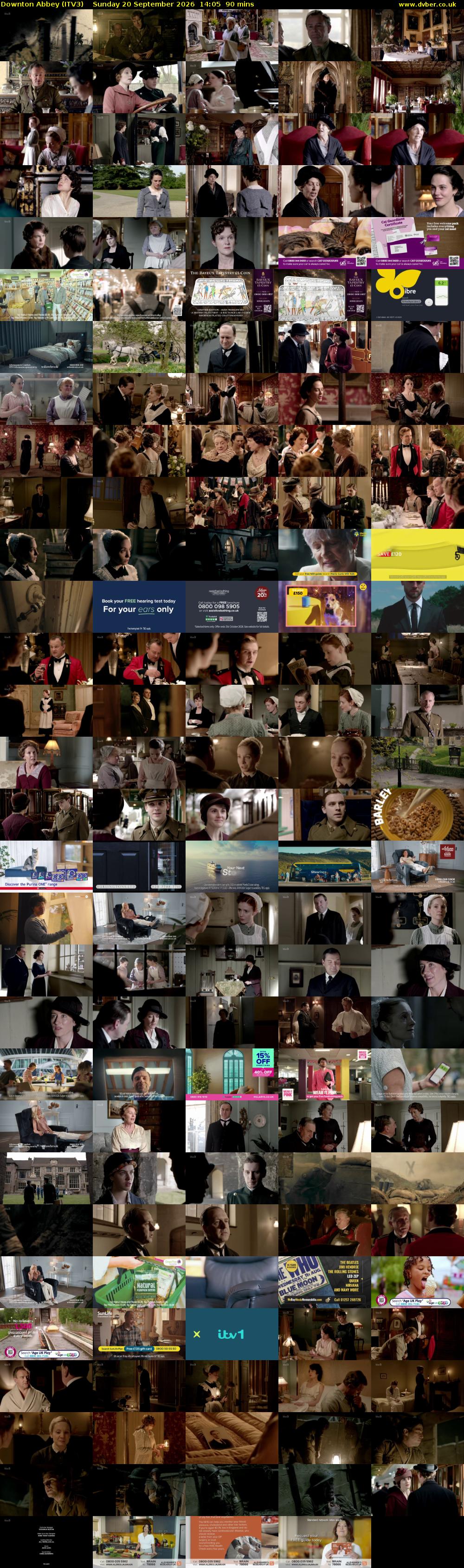Downton Abbey (ITV3) Sunday 20 September 2026 14:05 - 15:35