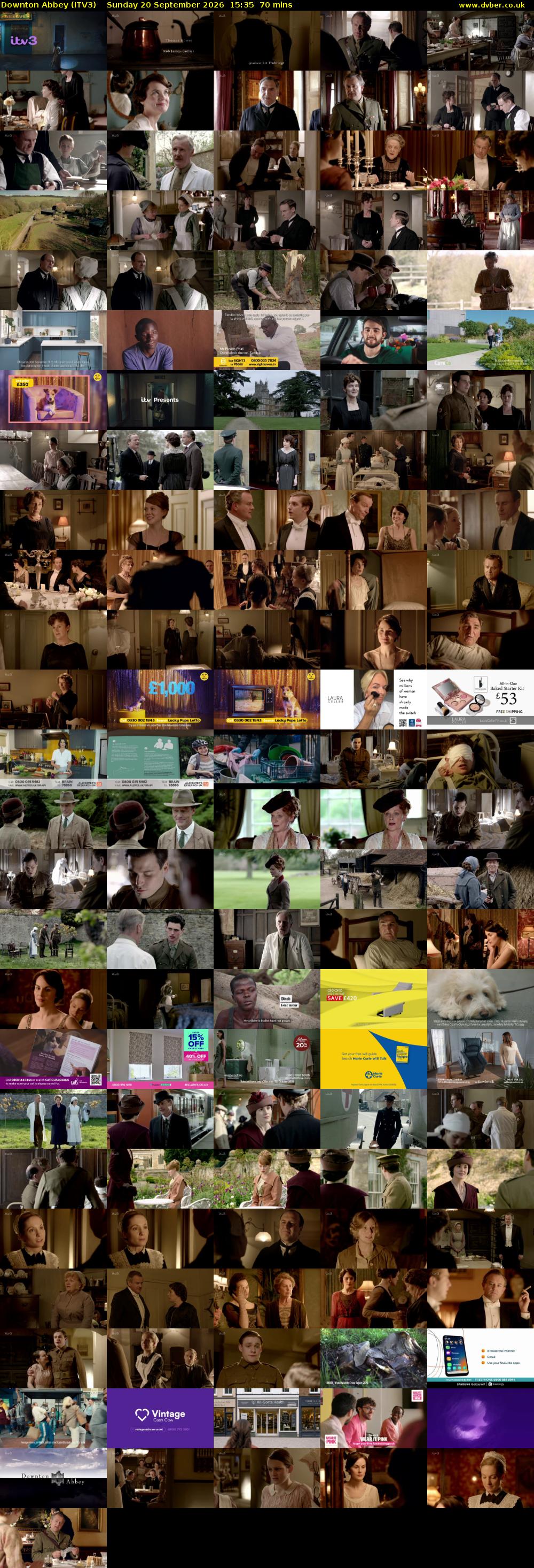 Downton Abbey (ITV3) Sunday 20 September 2026 15:35 - 16:45