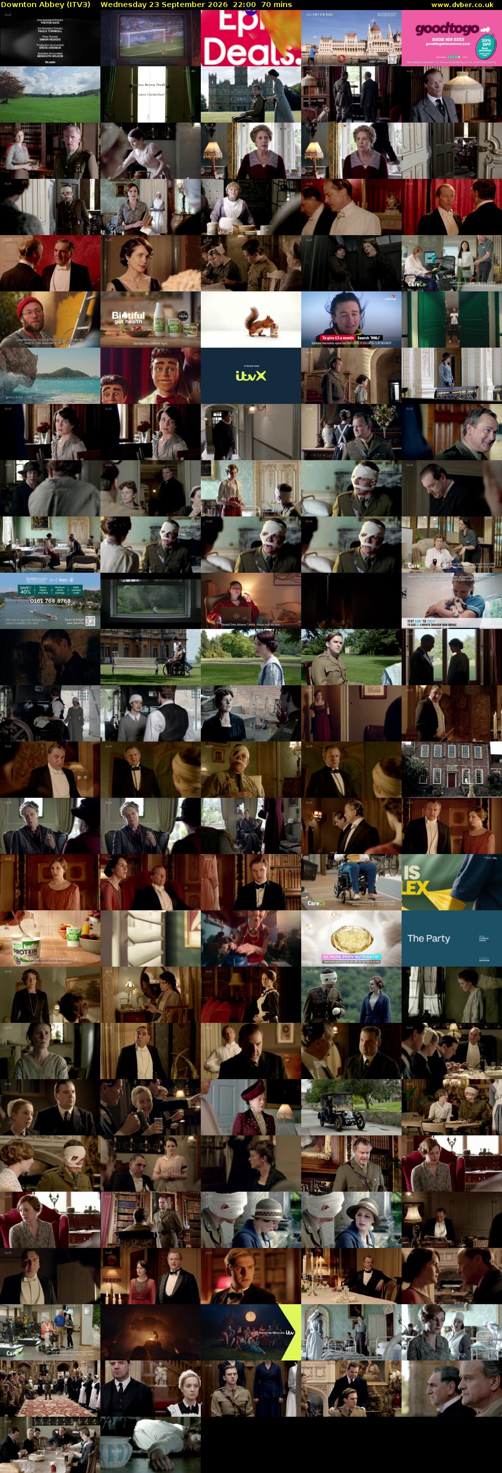 Downton Abbey (ITV3) Wednesday 23 September 2026 22:00 - 23:10