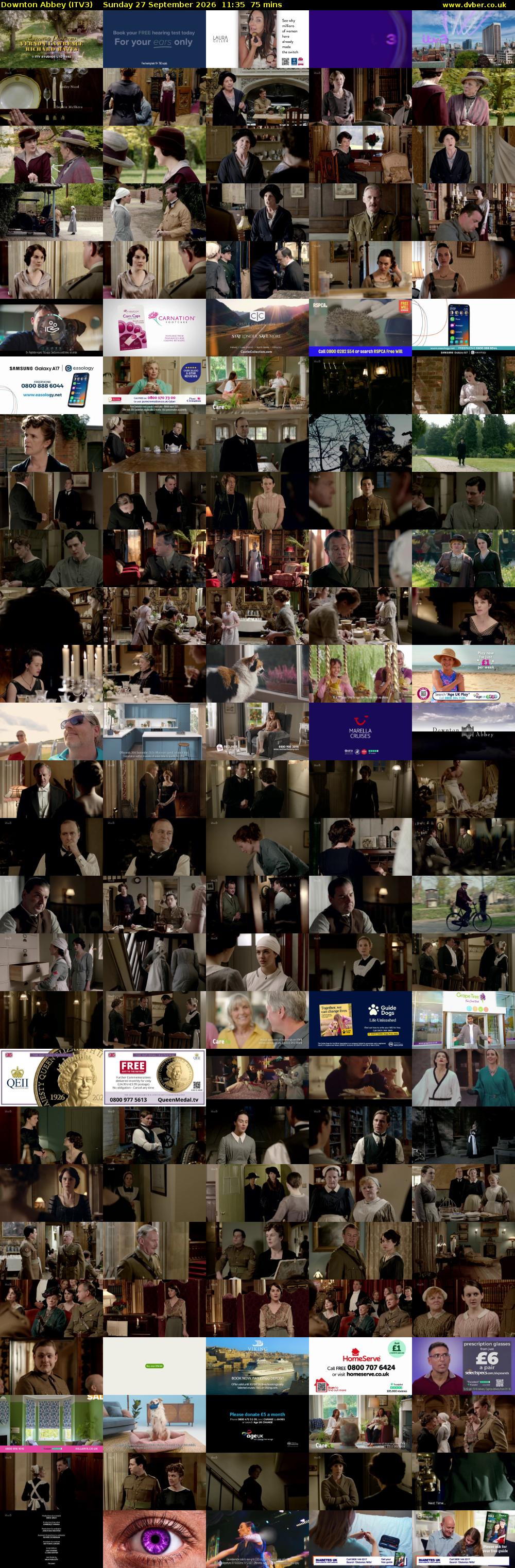 Downton Abbey (ITV3) Sunday 27 September 2026 11:35 - 12:50