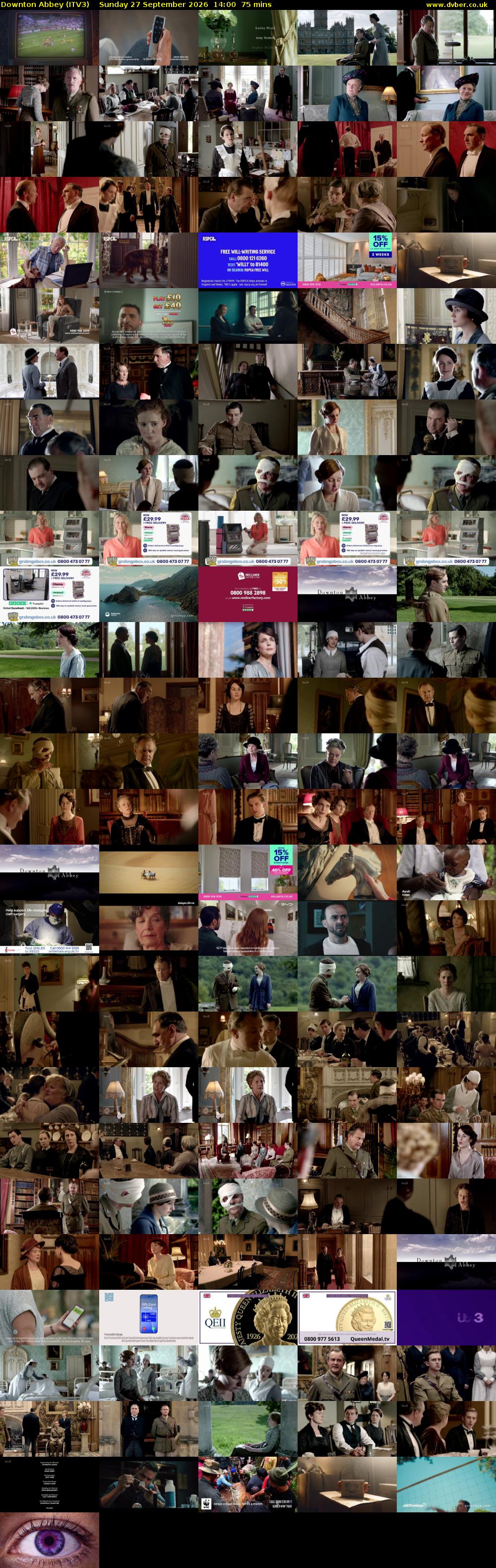 Downton Abbey (ITV3) Sunday 27 September 2026 14:00 - 15:15
