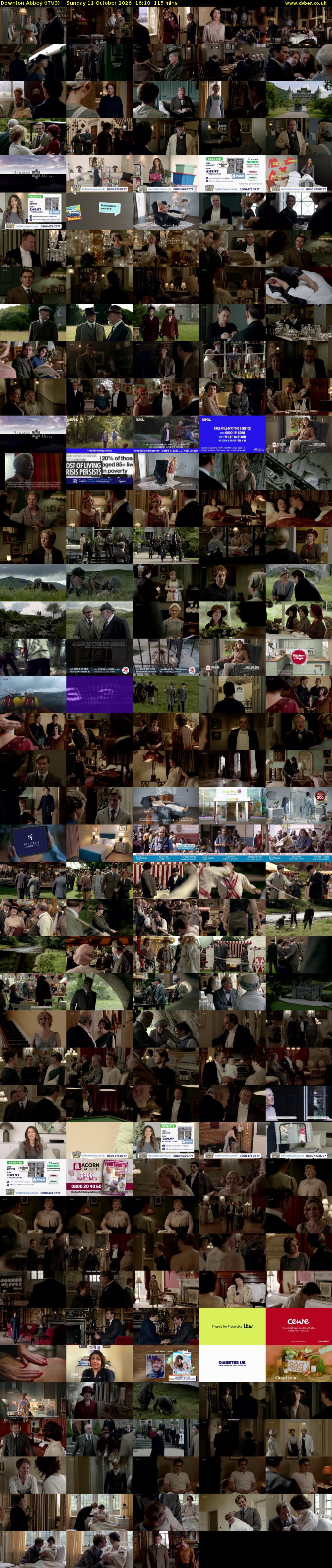 Downton Abbey (ITV3) Sunday 11 October 2026 16:10 - 18:05