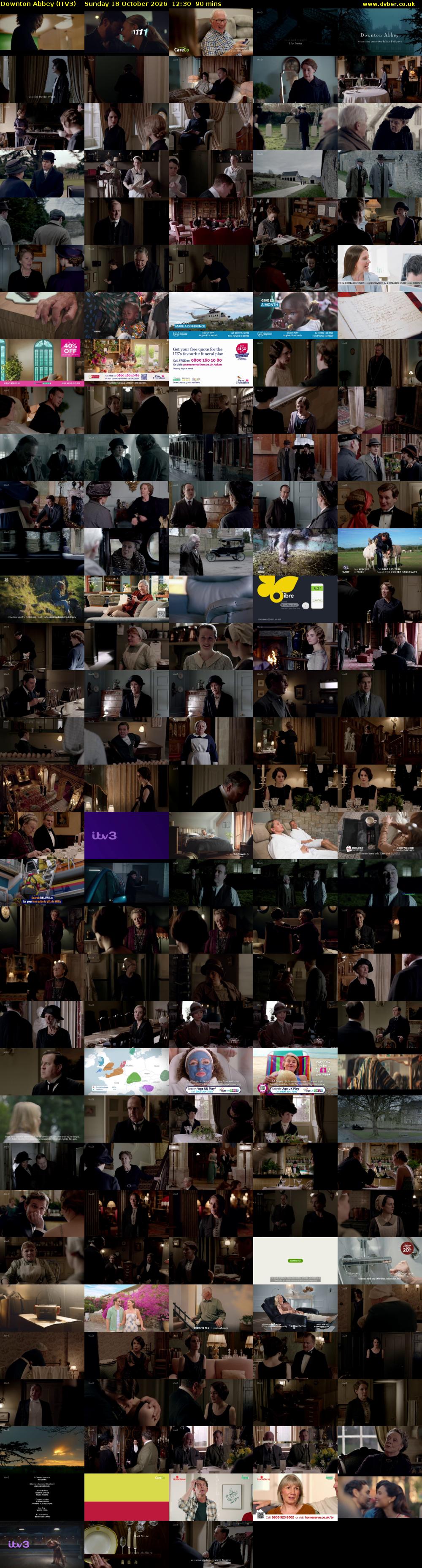 Downton Abbey (ITV3) Sunday 18 October 2026 12:30 - 14:00