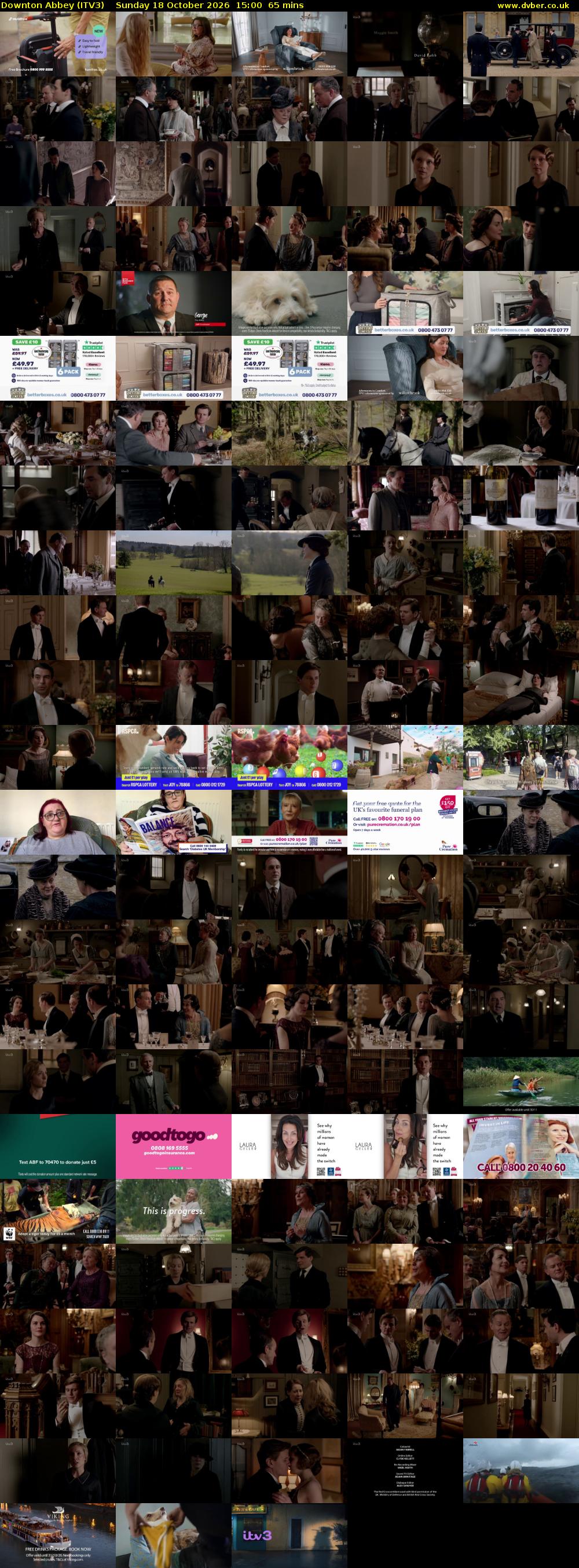 Downton Abbey (ITV3) Sunday 18 October 2026 15:00 - 16:05