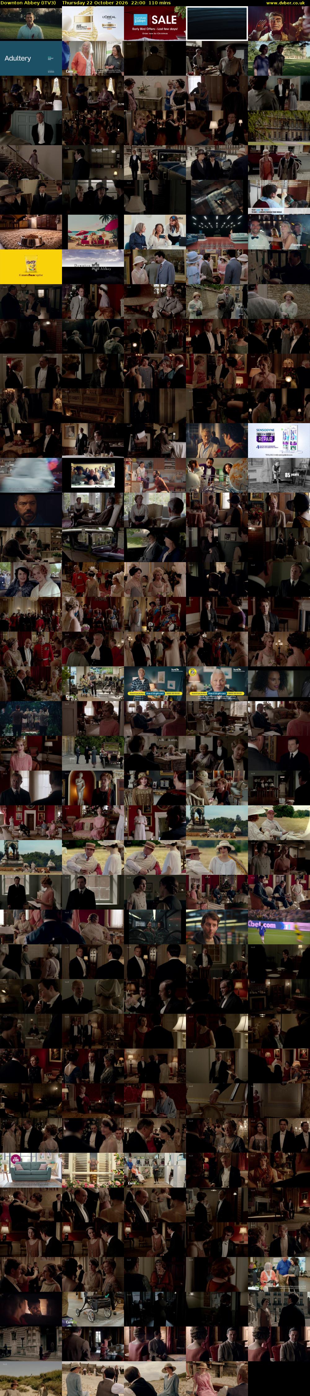 Downton Abbey (ITV3) Thursday 22 October 2026 22:00 - 23:50