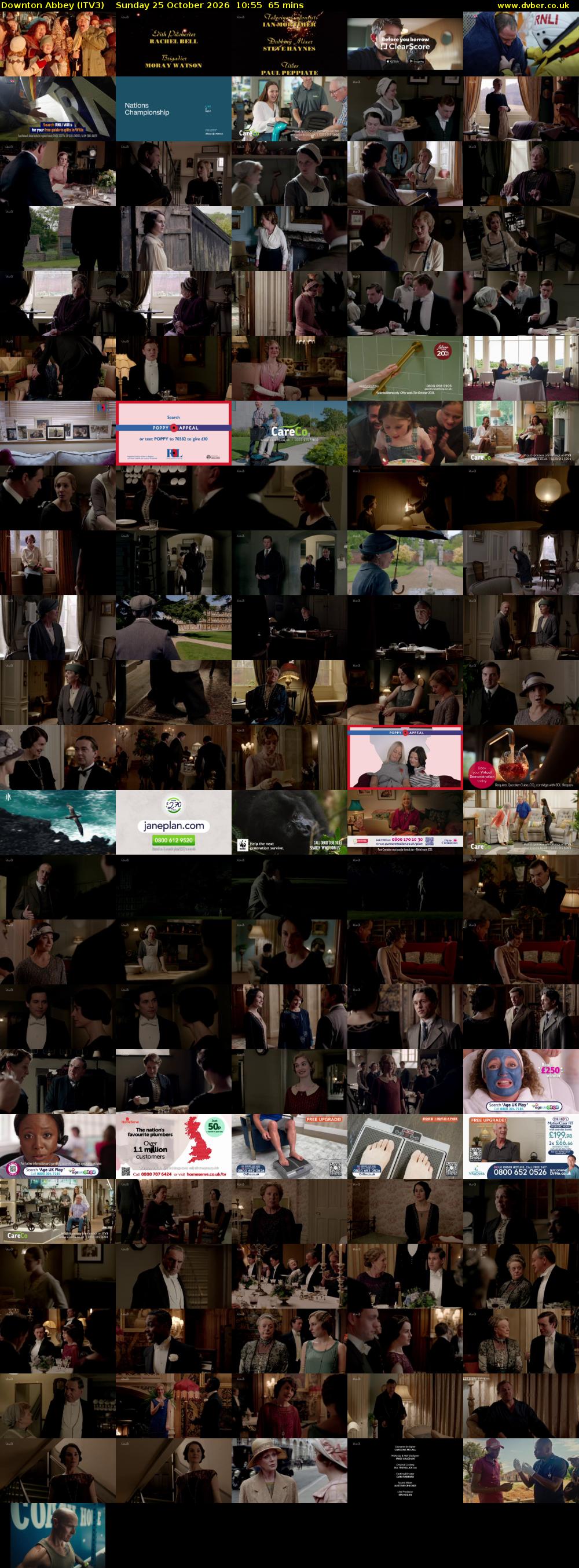 Downton Abbey (ITV3) Sunday 25 October 2026 10:55 - 12:00