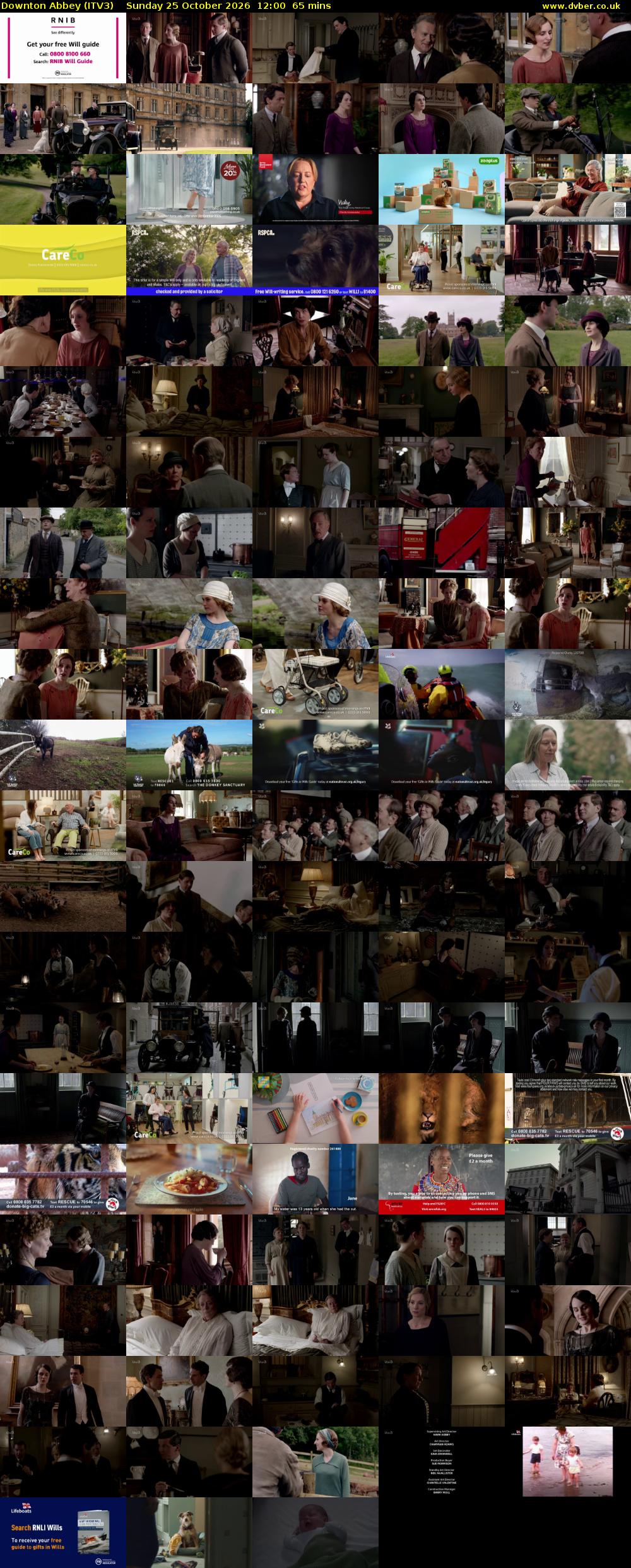Downton Abbey (ITV3) Sunday 25 October 2026 12:00 - 13:05
