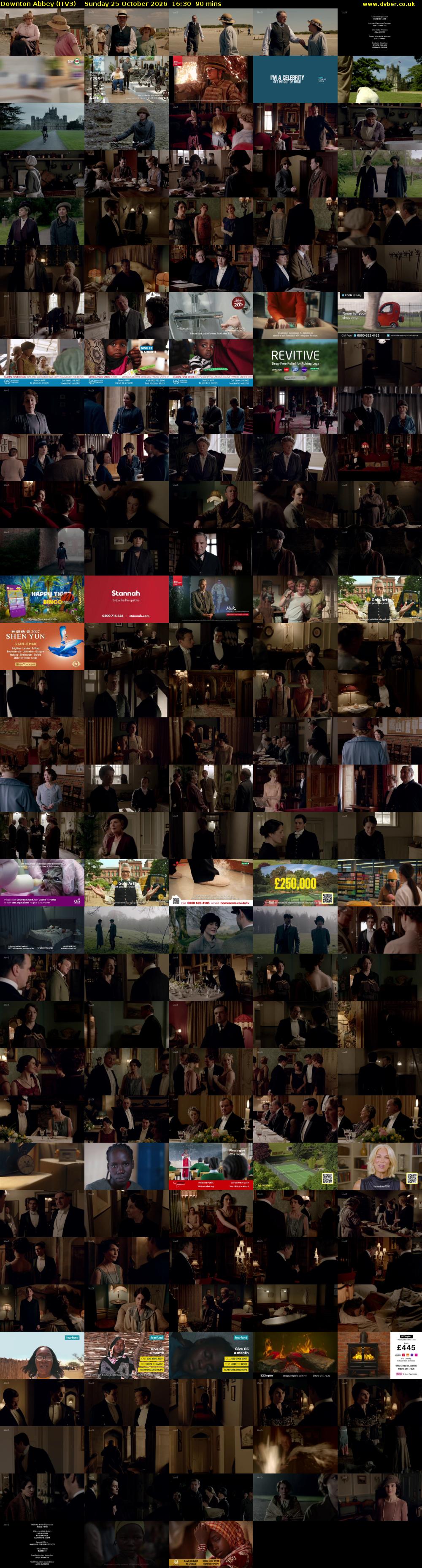 Downton Abbey (ITV3) Sunday 25 October 2026 16:30 - 18:00