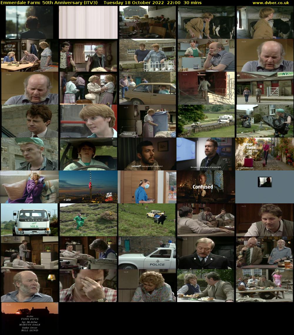 Emmerdale Farm: 50th Anniversary (ITV3) Tuesday 18 October 2022 22:00 - 22:30