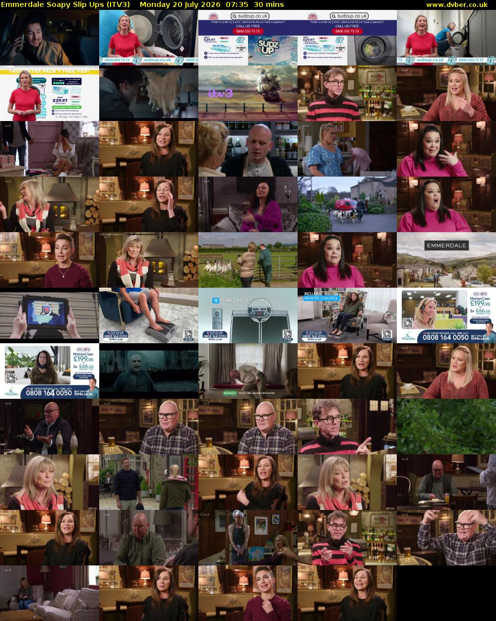 Emmerdale Soapy Slip Ups (ITV3) Monday 20 July 2026 07:35 - 08:05