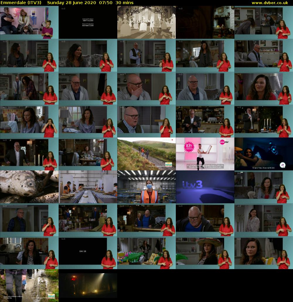 Emmerdale (ITV3) Sunday 28 June 2020 07:50 - 08:20