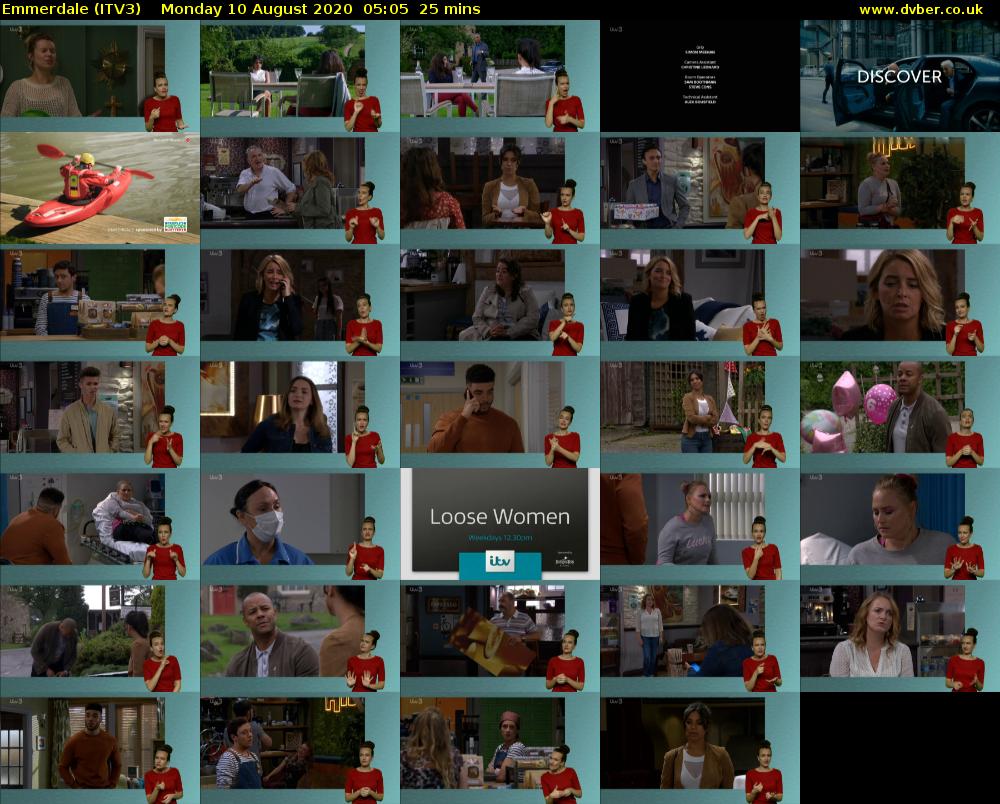 Emmerdale (ITV3) Monday 10 August 2020 05:05 - 05:30
