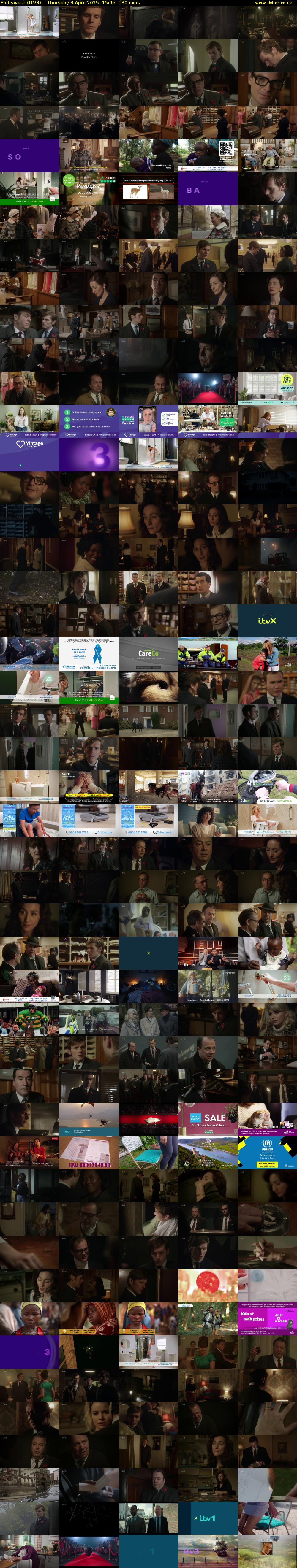 Endeavour (ITV3) Thursday 3 April 2025 15:45 - 17:55