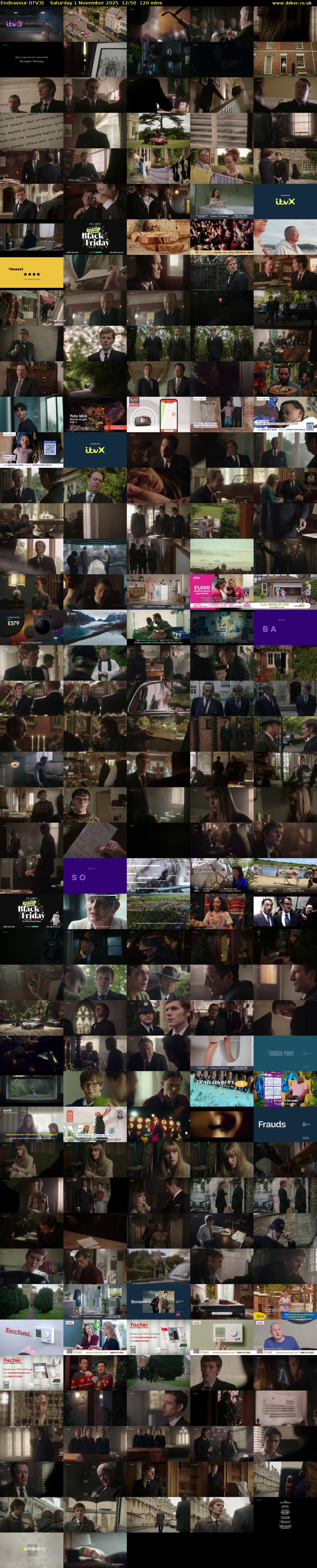 Endeavour (ITV3) Saturday 1 November 2025 12:50 - 14:50