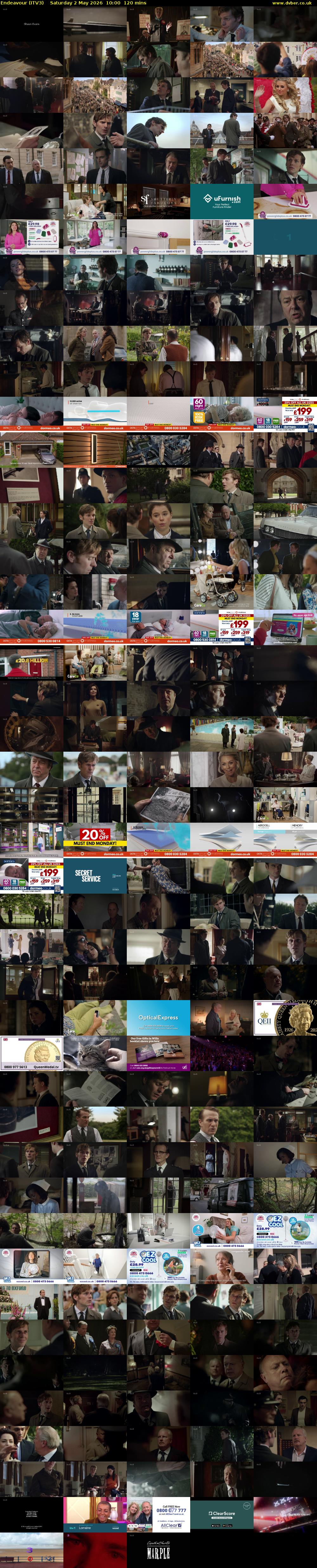 Endeavour (ITV3) Saturday 2 May 2026 10:00 - 12:00