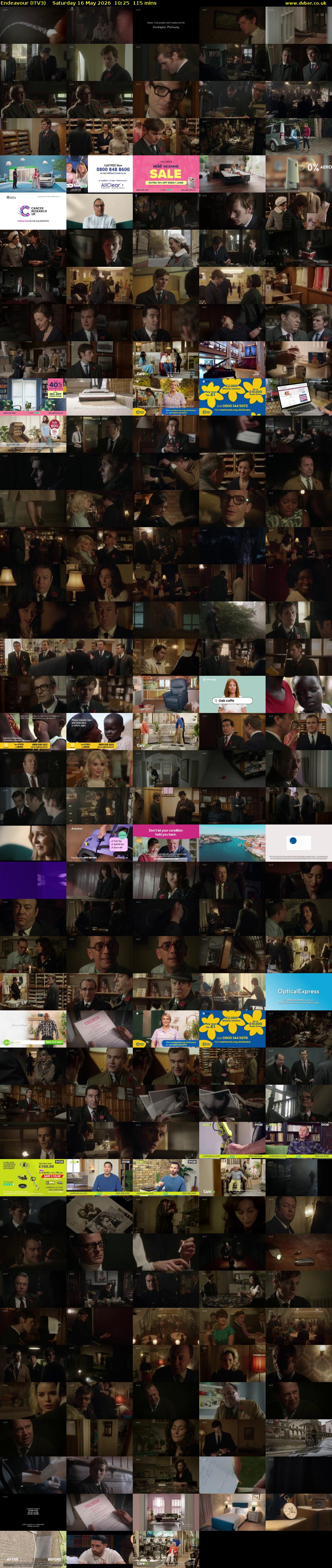 Endeavour (ITV3) Saturday 16 May 2026 10:25 - 12:20