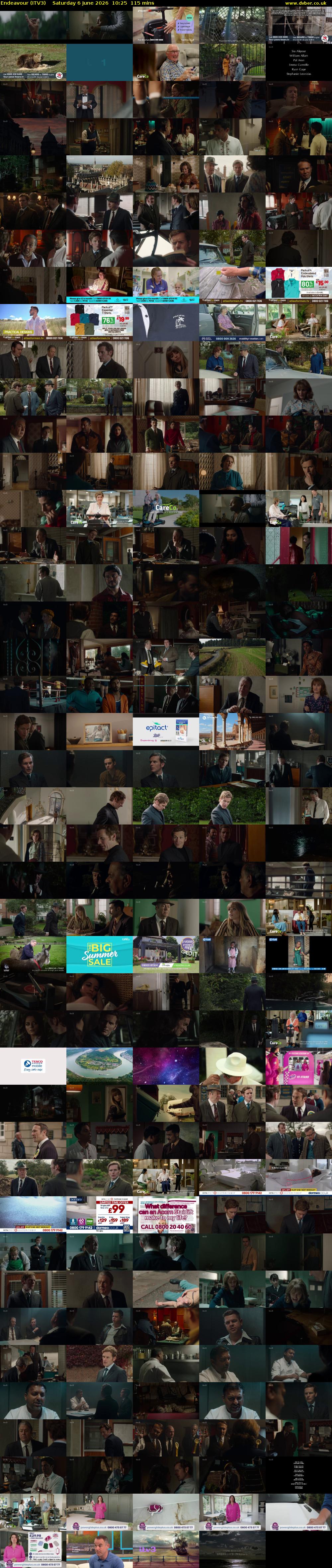 Endeavour (ITV3) Saturday 6 June 2026 10:25 - 12:20