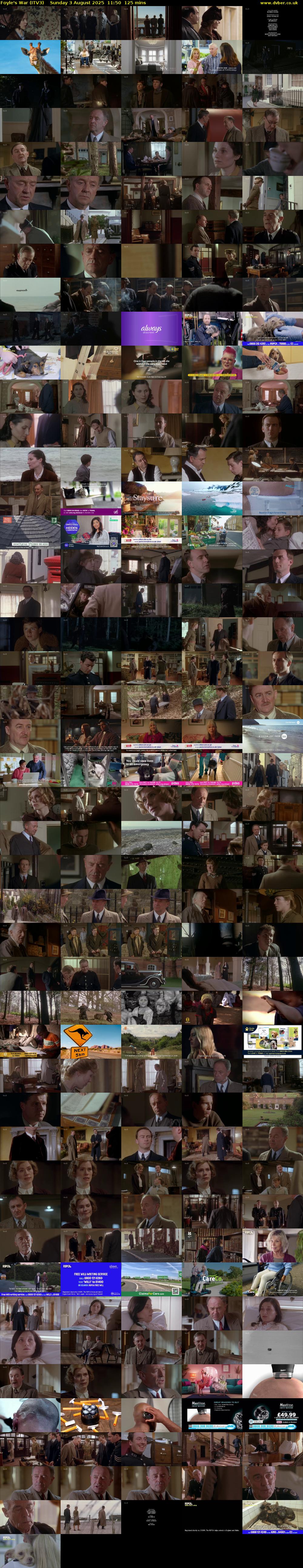 Foyle's War (ITV3) Sunday 3 August 2025 11:50 - 13:55