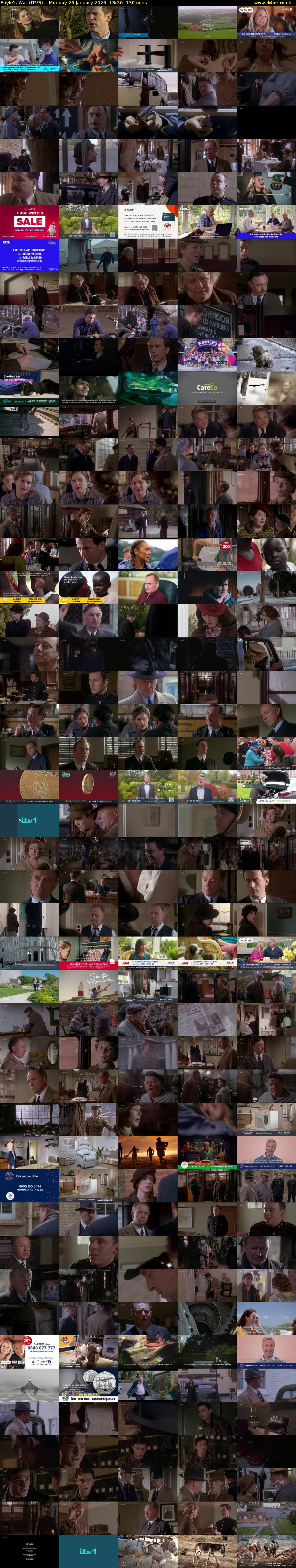 Foyle's War (ITV3) Monday 26 January 2026 13:20 - 15:30