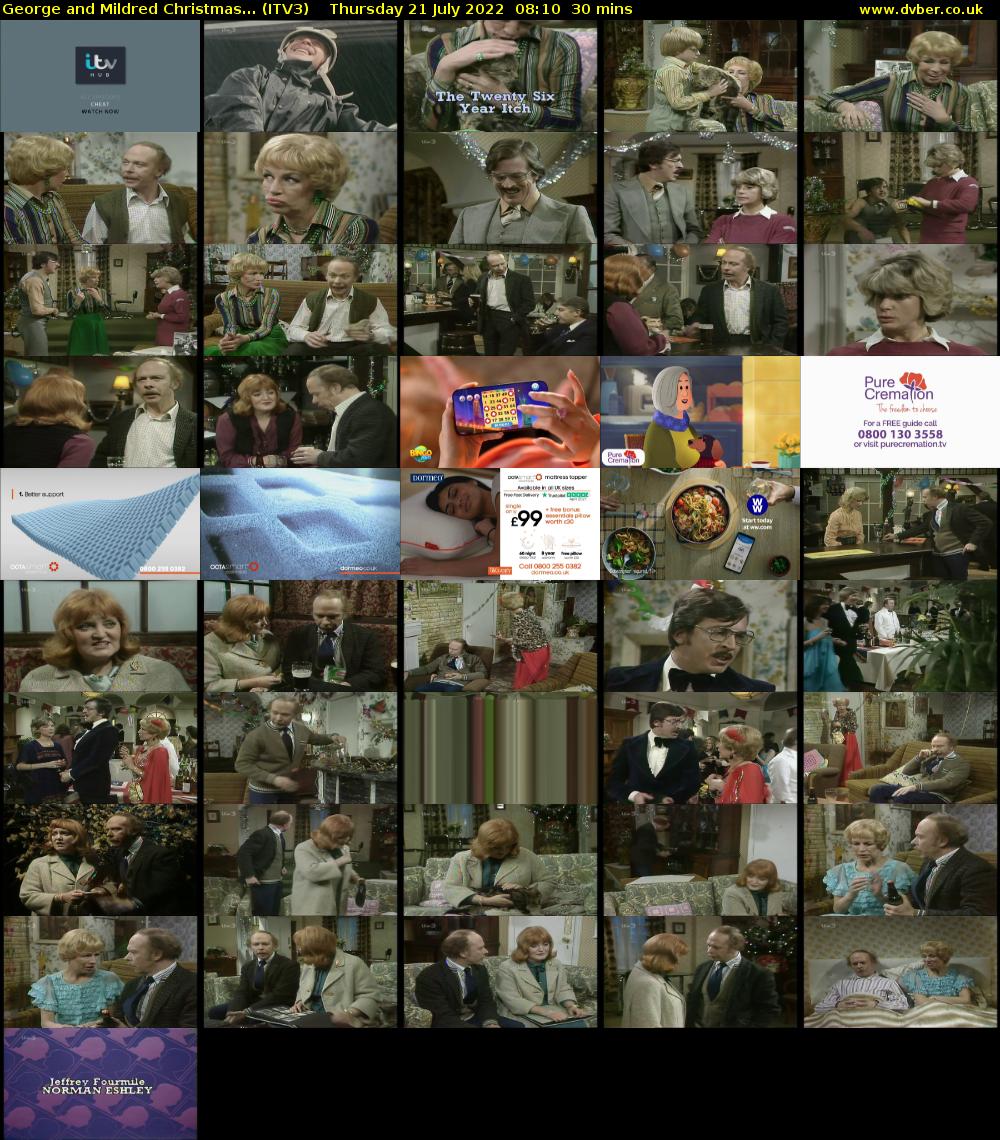 George and Mildred Christmas... (ITV3) Thursday 21 July 2022 08:10 - 08:40