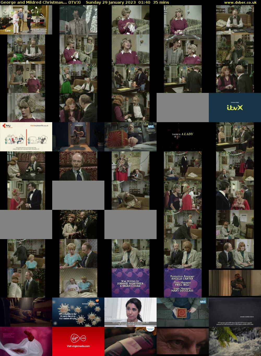 George and Mildred Christmas... (ITV3) Sunday 29 January 2023 01:40 - 02:15