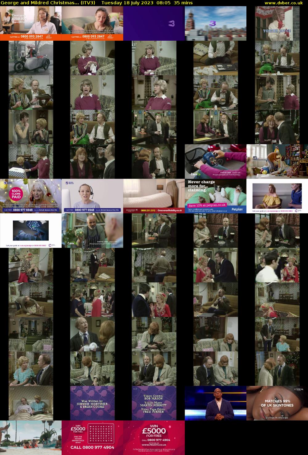 George and Mildred Christmas... (ITV3) Tuesday 18 July 2023 08:05 - 08:40