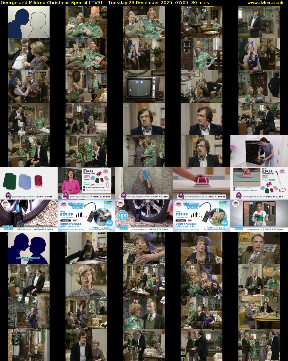 George and Mildred Christmas Special (ITV3) Tuesday 23 December 2025 07:05 - 07:35