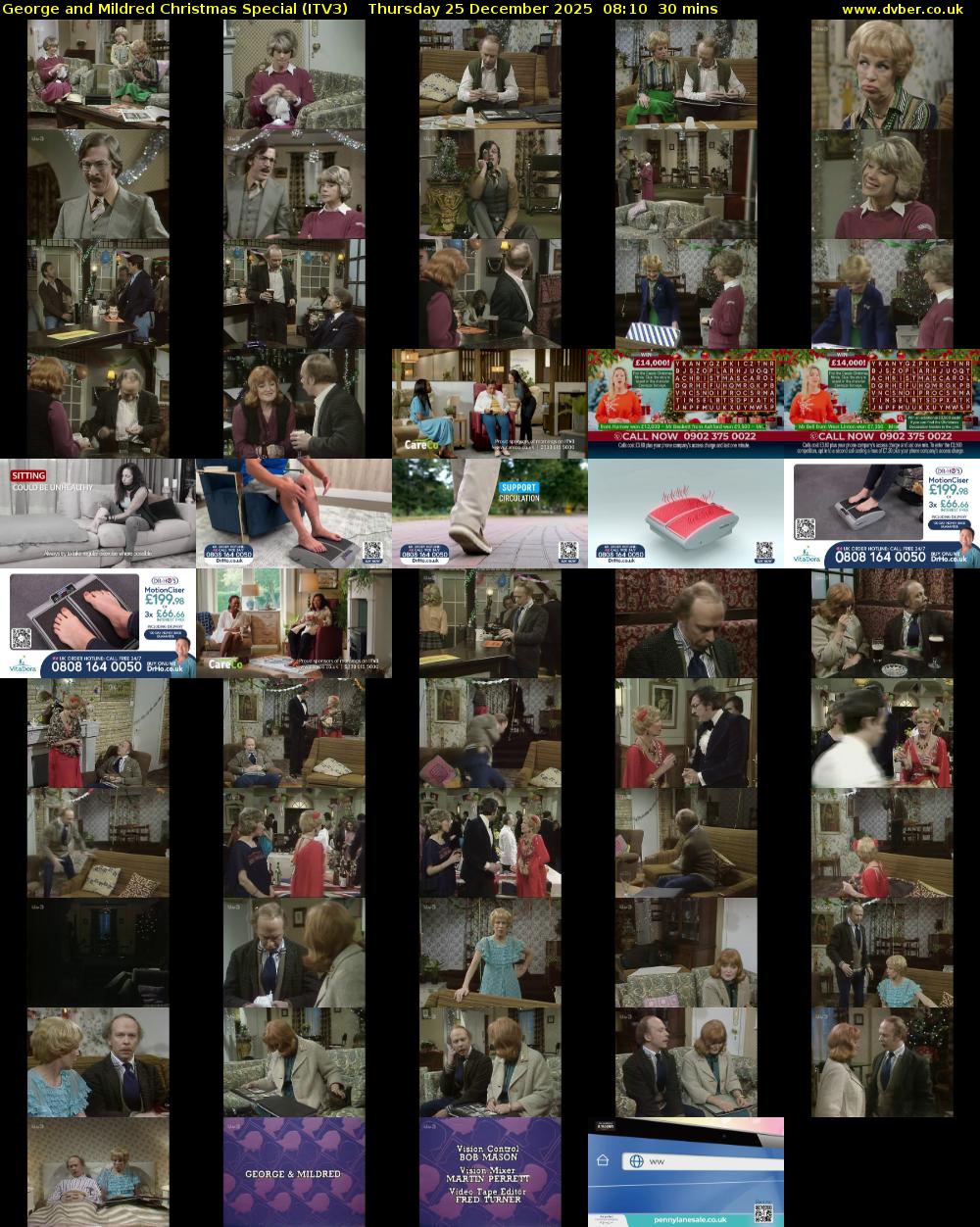 George and Mildred Christmas Special (ITV3) Thursday 25 December 2025 08:10 - 08:40