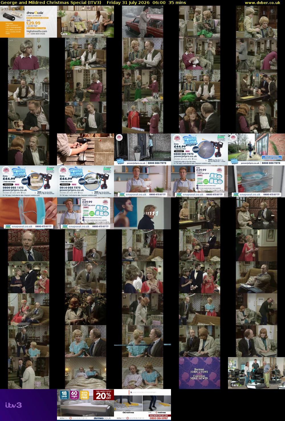 George and Mildred Christmas Special (ITV3) Friday 31 July 2026 06:00 - 06:35