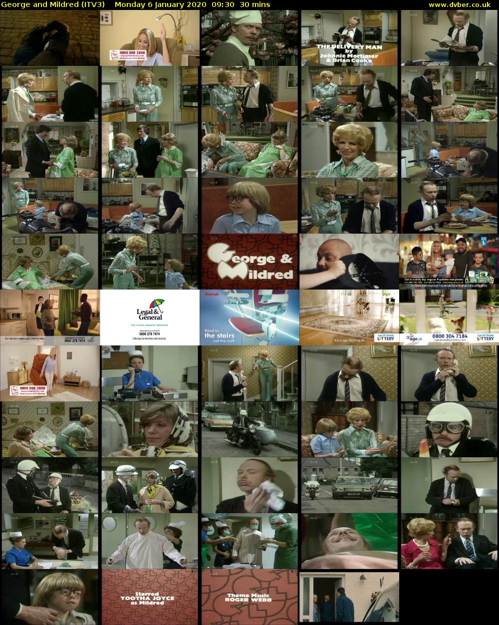 George and Mildred (ITV3) Monday 6 January 2020 09:30 - 10:00