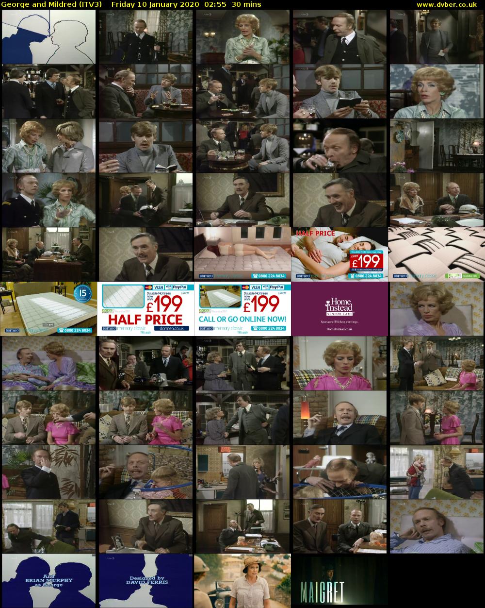 George and Mildred (ITV3) Friday 10 January 2020 02:55 - 03:25