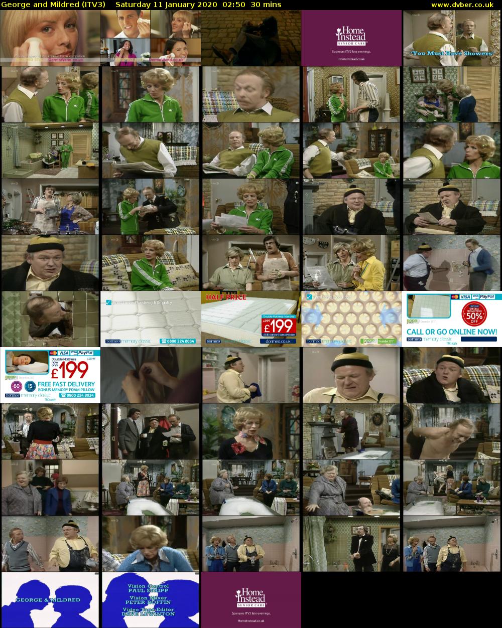 George and Mildred (ITV3) Saturday 11 January 2020 02:50 - 03:20