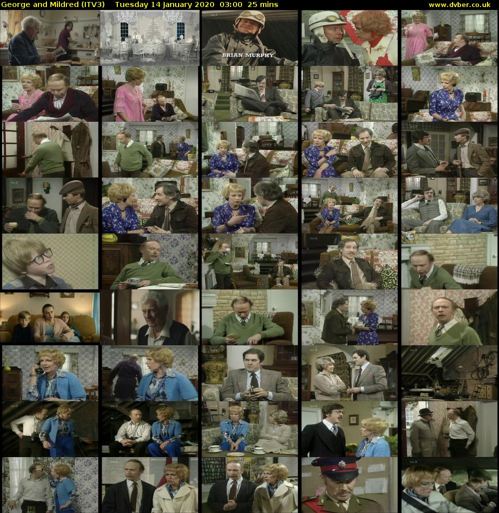George and Mildred (ITV3) Tuesday 14 January 2020 03:00 - 03:25