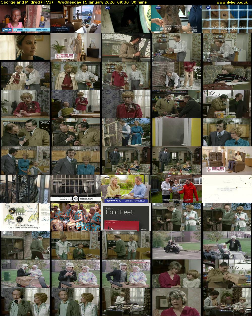 George and Mildred (ITV3) Wednesday 15 January 2020 09:30 - 10:00