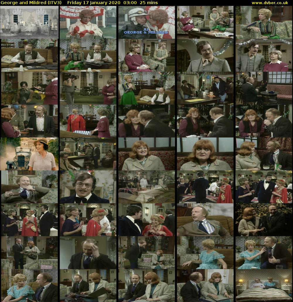 George and Mildred (ITV3) Friday 17 January 2020 03:00 - 03:25