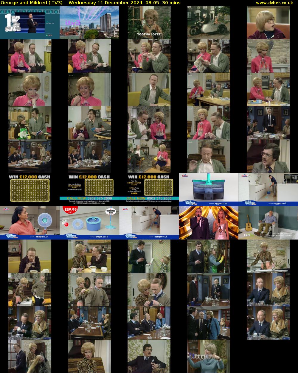 George and Mildred (ITV3) Wednesday 11 December 2024 08:05 - 08:35