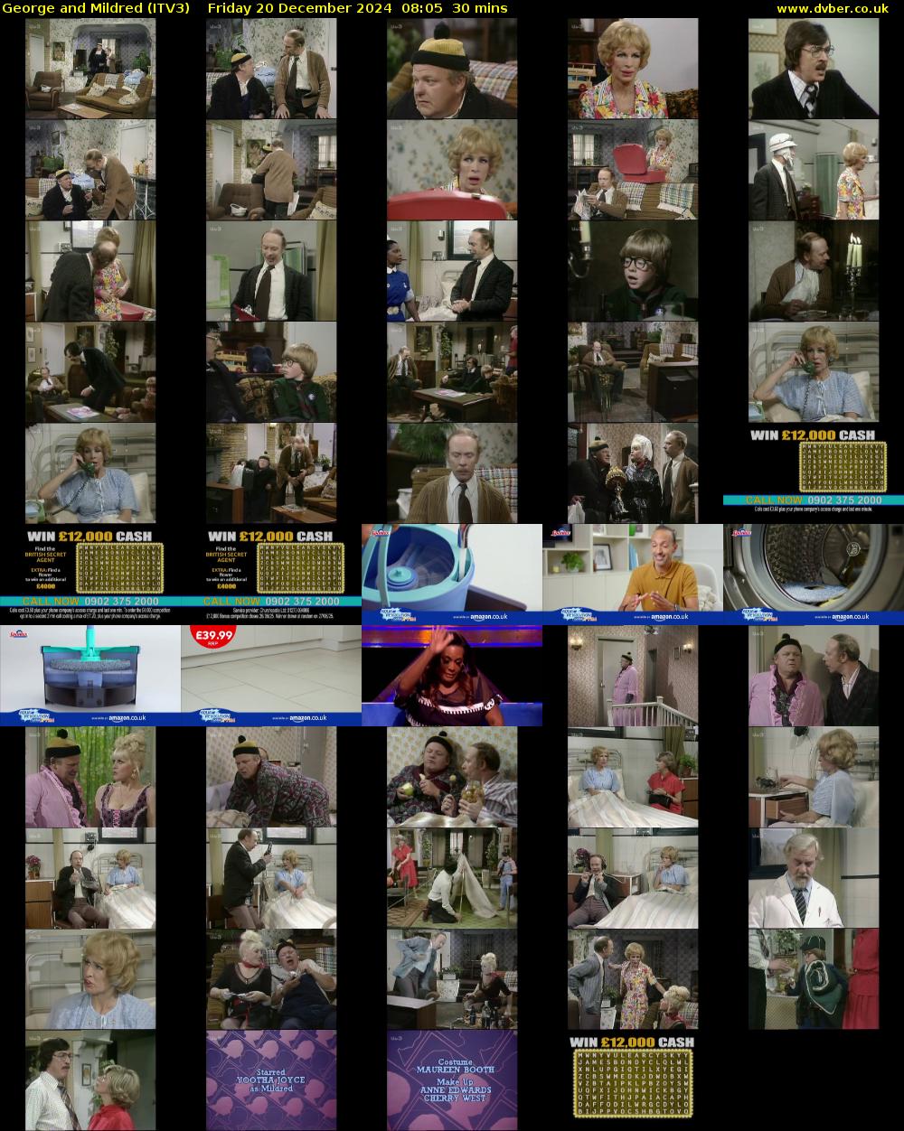 George and Mildred (ITV3) Friday 20 December 2024 08:05 - 08:35