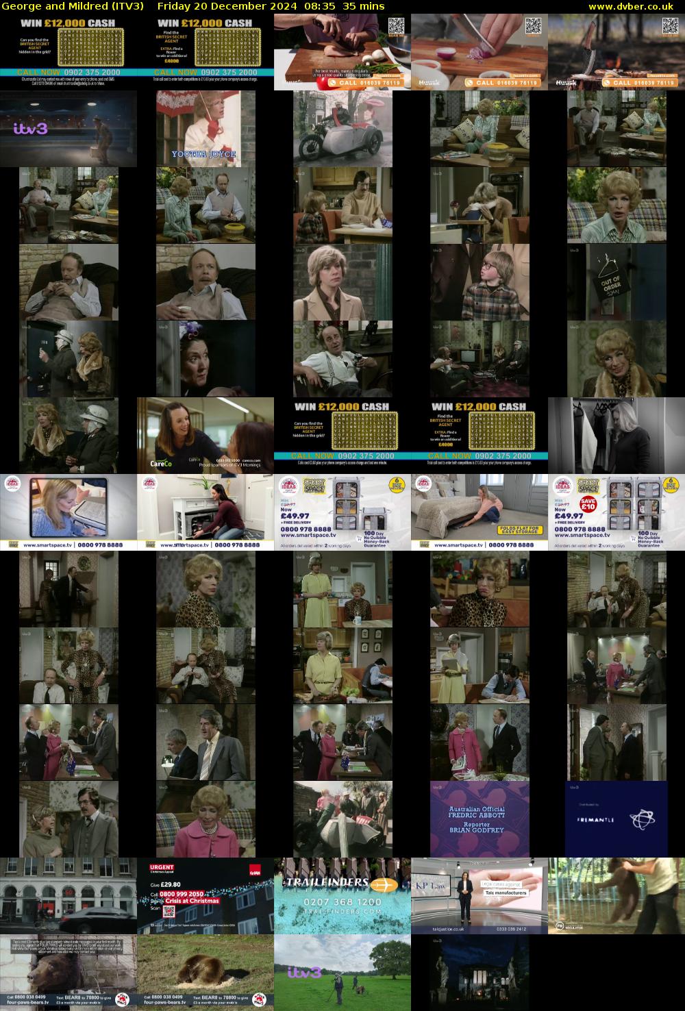George and Mildred (ITV3) Friday 20 December 2024 08:35 - 09:10