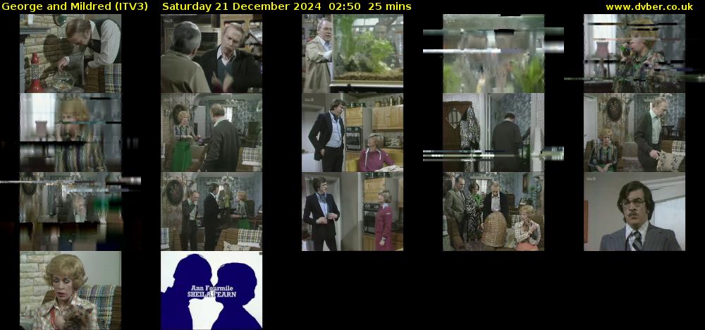 George and Mildred (ITV3) Saturday 21 December 2024 02:50 - 03:15