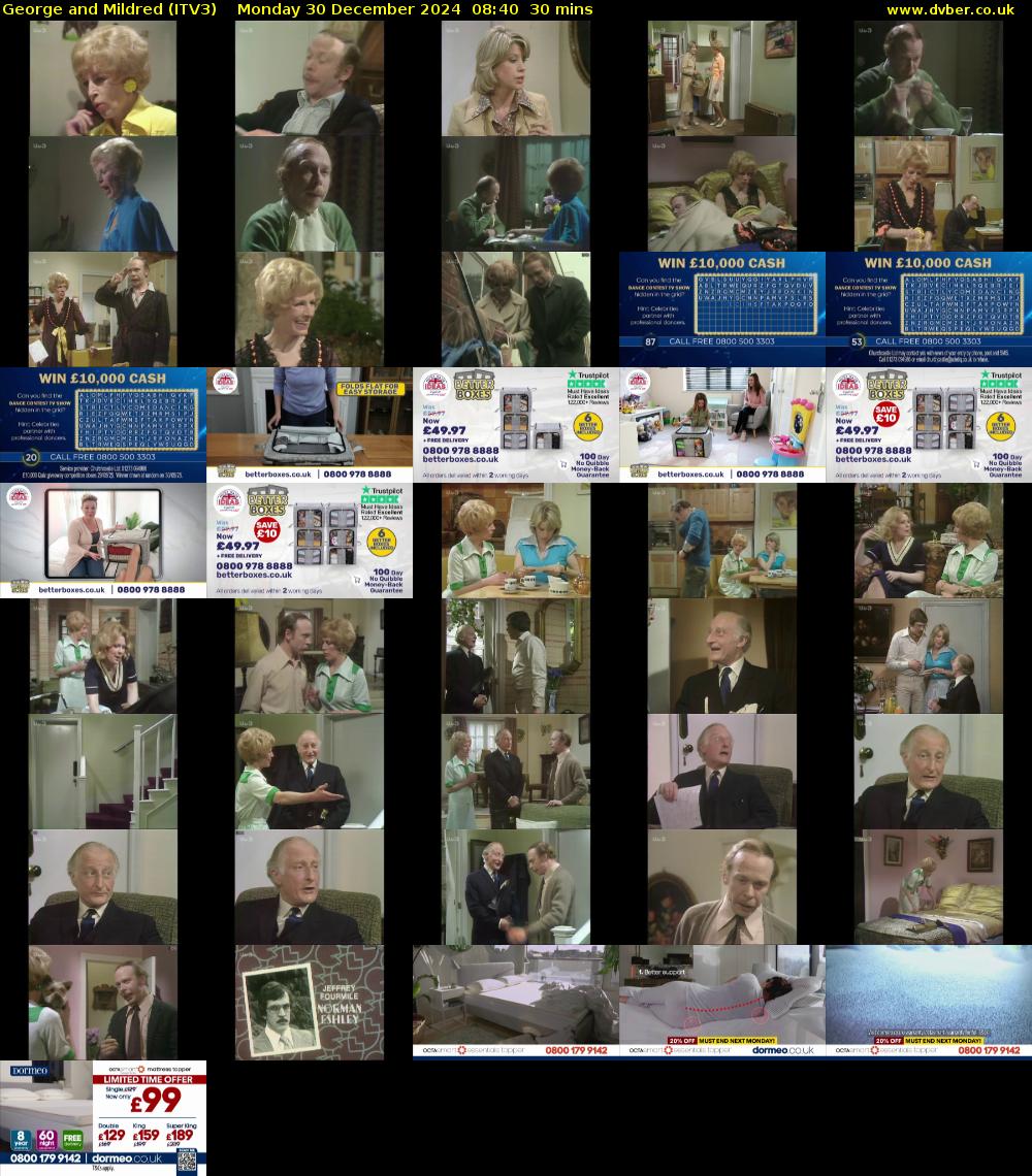 George and Mildred (ITV3) Monday 30 December 2024 08:40 - 09:10