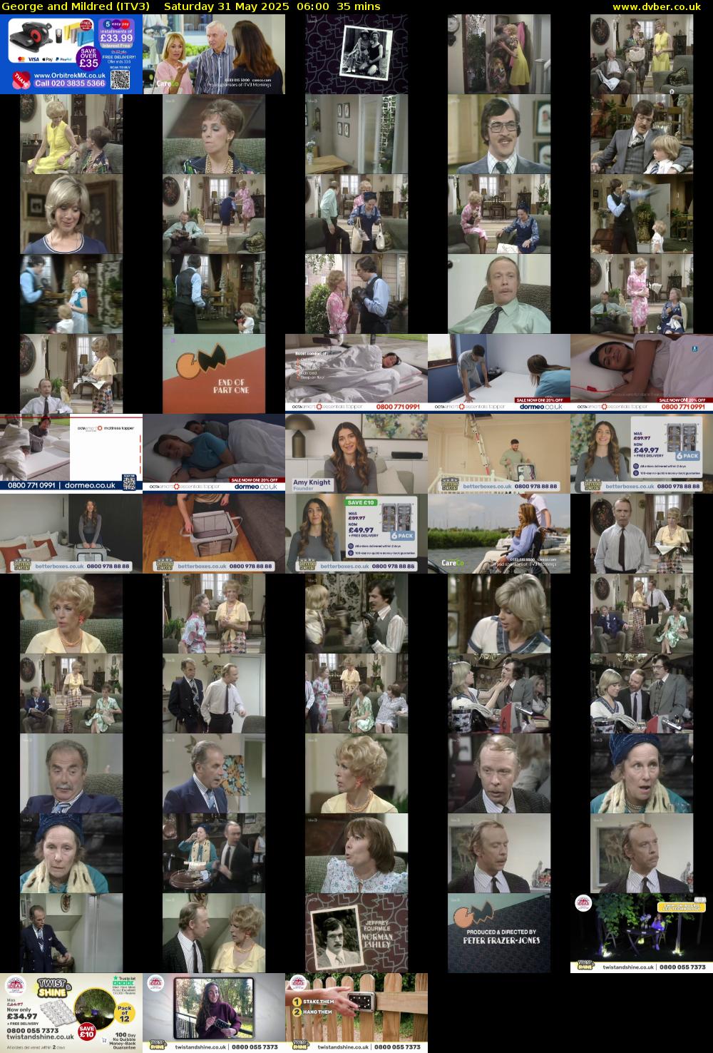 George and Mildred (ITV3) Saturday 31 May 2025 06:00 - 06:35