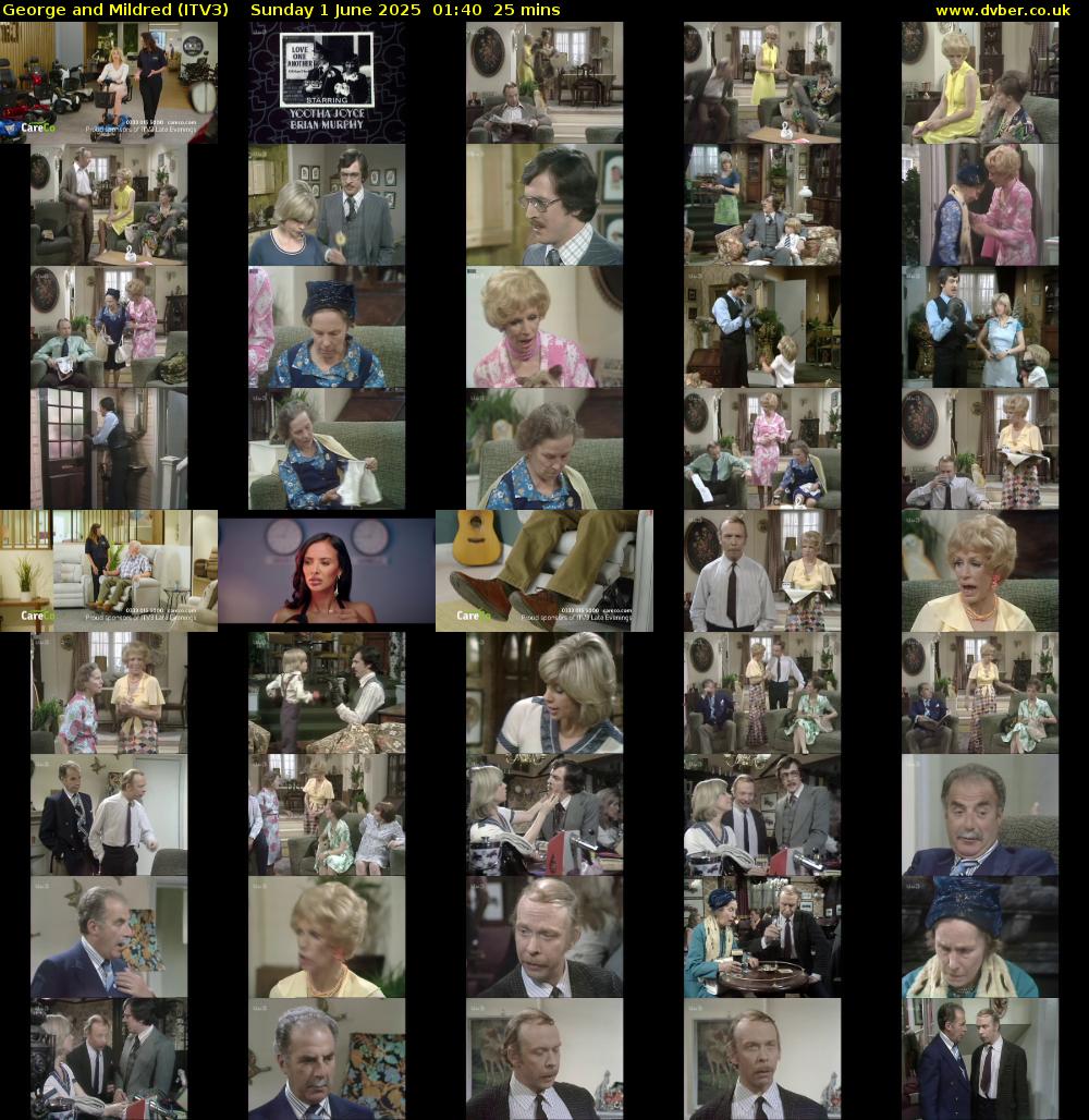 George and Mildred (ITV3) Sunday 1 June 2025 01:40 - 02:05
