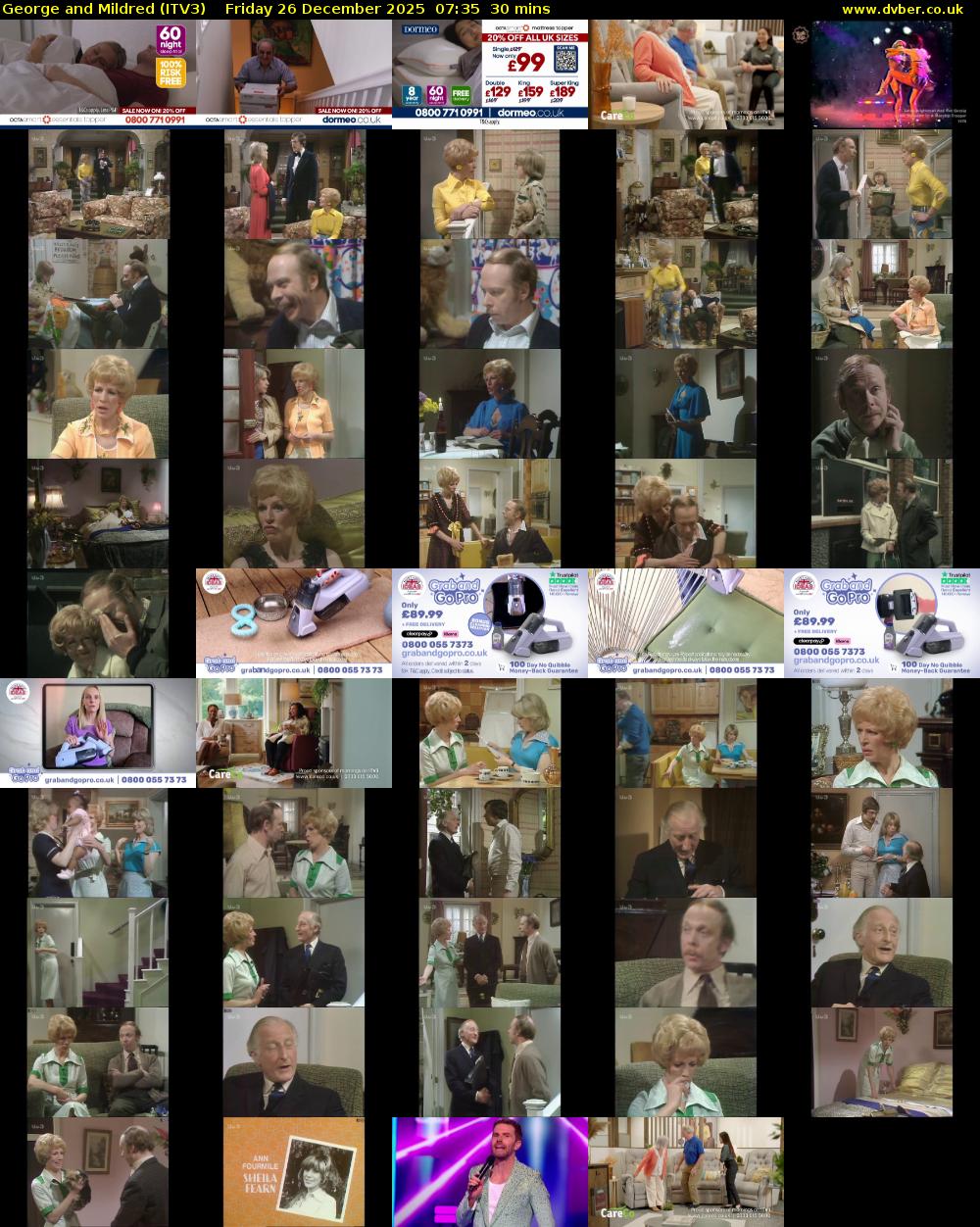 George and Mildred (ITV3) Friday 26 December 2025 07:35 - 08:05