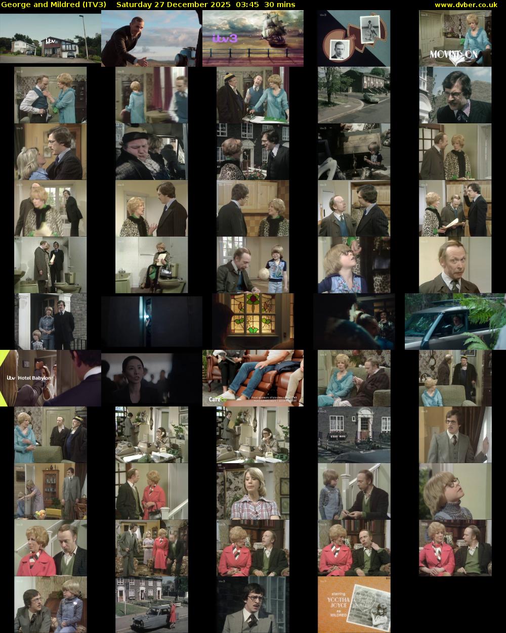 George and Mildred (ITV3) Saturday 27 December 2025 03:45 - 04:15