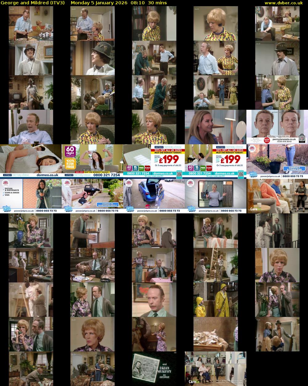 George and Mildred (ITV3) Monday 5 January 2026 08:10 - 08:40